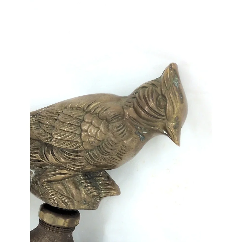 Vintage Brass Cardinal Bird Garden Faucet Spigot Flora & Fauna Hose